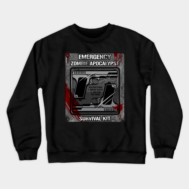 Zombie Apocalypse Survival Kit Crewneck Sweatshirt by RadStar